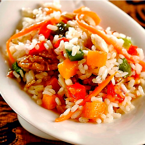 Arroz salteado con/ vegetales