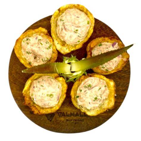 Tostones rellenos con pulpo